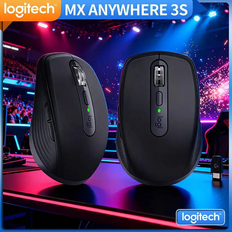 

High-Performance Logitech MX Anywhere 3S Mouse - 8000 DPI, MagSpeed Scroll, Multi-OS Compatibility, USB-C Fast Charge