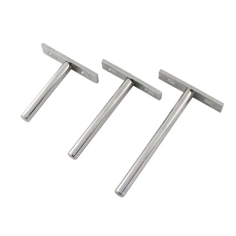 Brand New 10PCS Metal Heavy Shelf Brackets T-shaped Invisible Hidden Floating Furniture Holder Support Brackets Wall Mounted