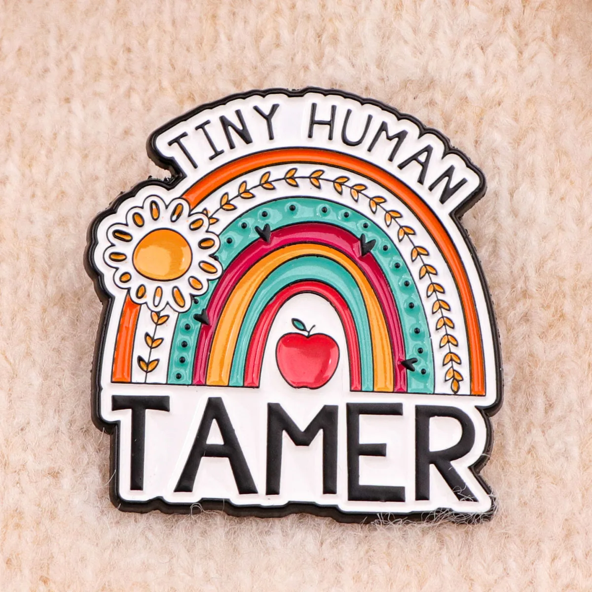 TINY HUMAN Enamel Pin Brooch Teacher Quote Badge for Kids Backpack Birthday Gift Toy Jewelry Decoration Accessories