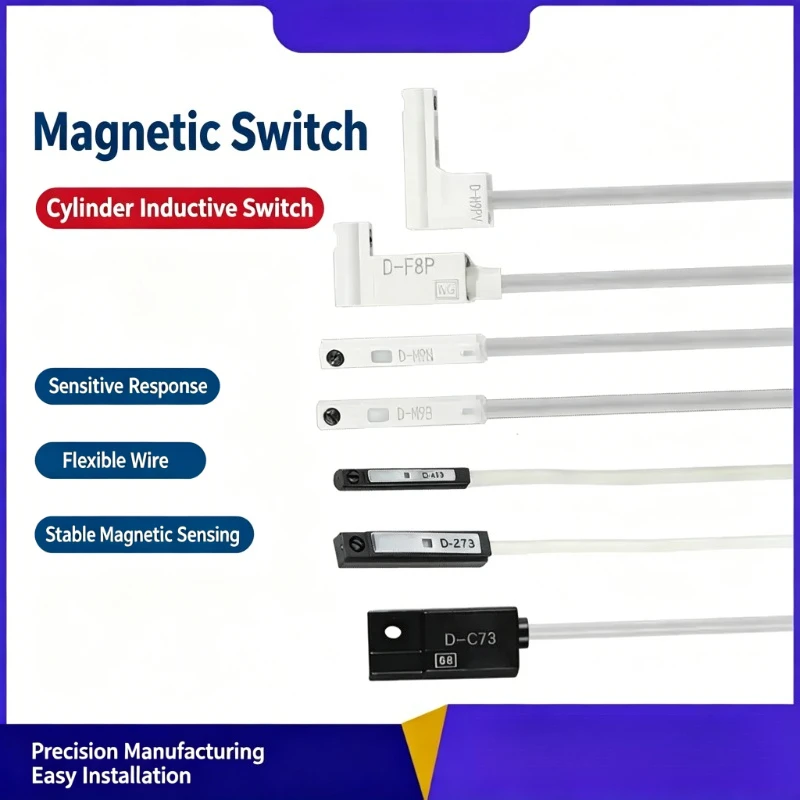 10PcsCylinder Magnetic Switch Inductor Sensor D-A93 Z73 C73 A54 A73 Solid State Auto Switchs D-M9B D-M9N D-M9P D-M9BV D-F8B