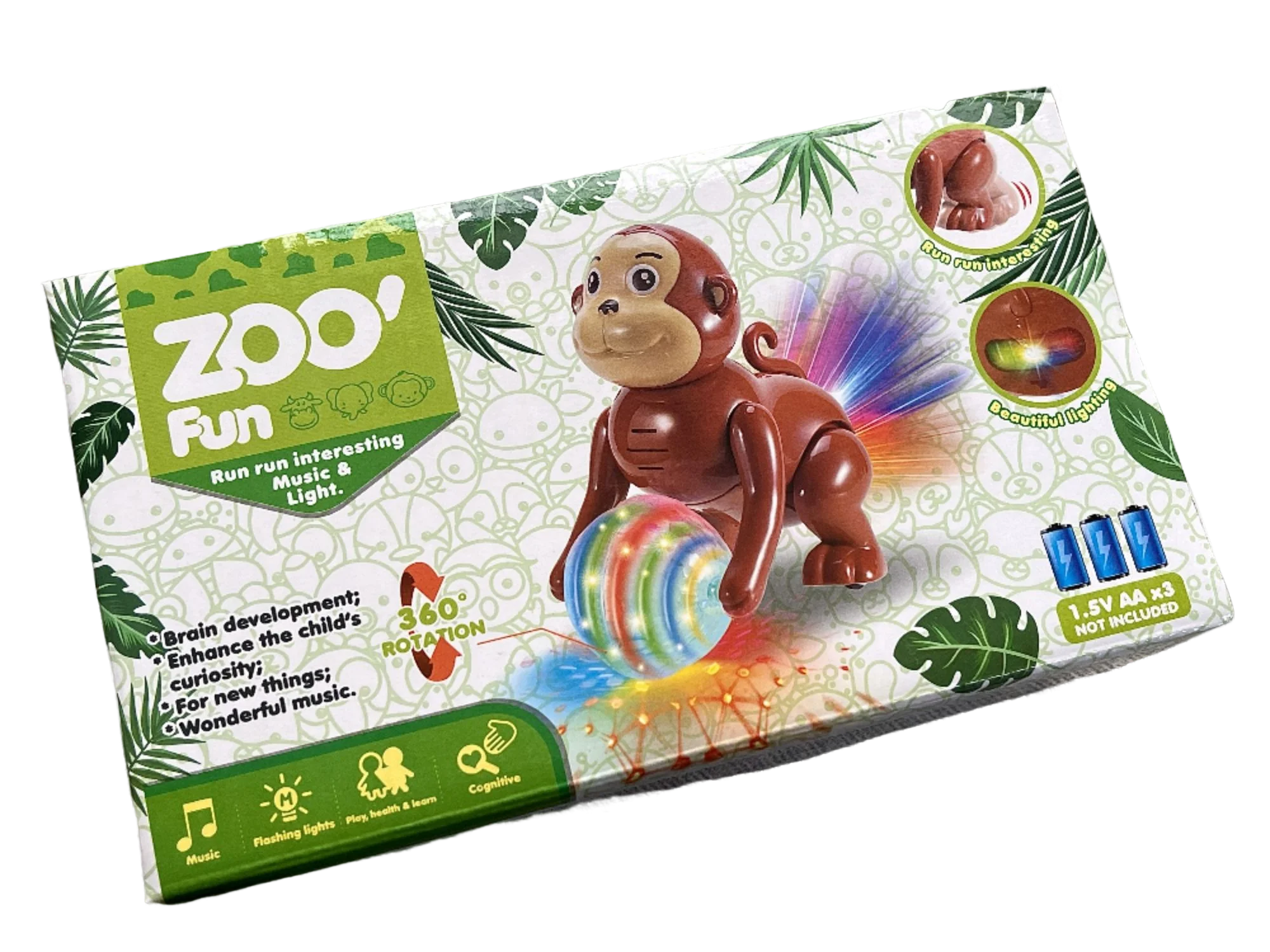 Zoo Run Sound Dazzle Electric 6 Animals  Baby Toys Stage Lights Music Fun and Companion Vocal Toy Suitable Gifts For Kids