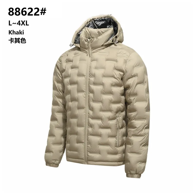 Men Long Sleeve Zipper Hooded Solid Color Parkas Coats European American New Fashion Male Casual Simple Basic Trendy Clothes