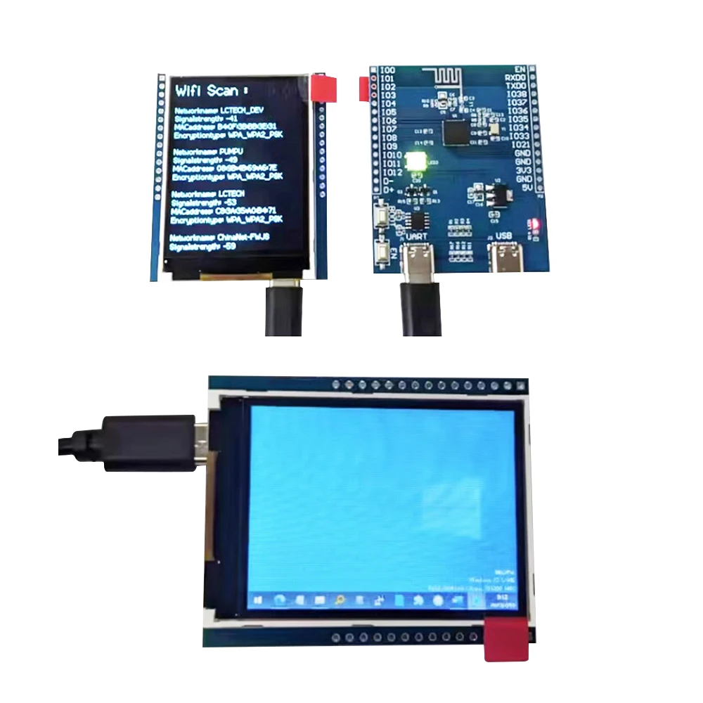 ESP32-S2 de 2.4 pouces Full document 240*320 éventuelles I Full document TFT LCD Display Tech Wireless WiFi Development Board ST7789 touristes Type-C