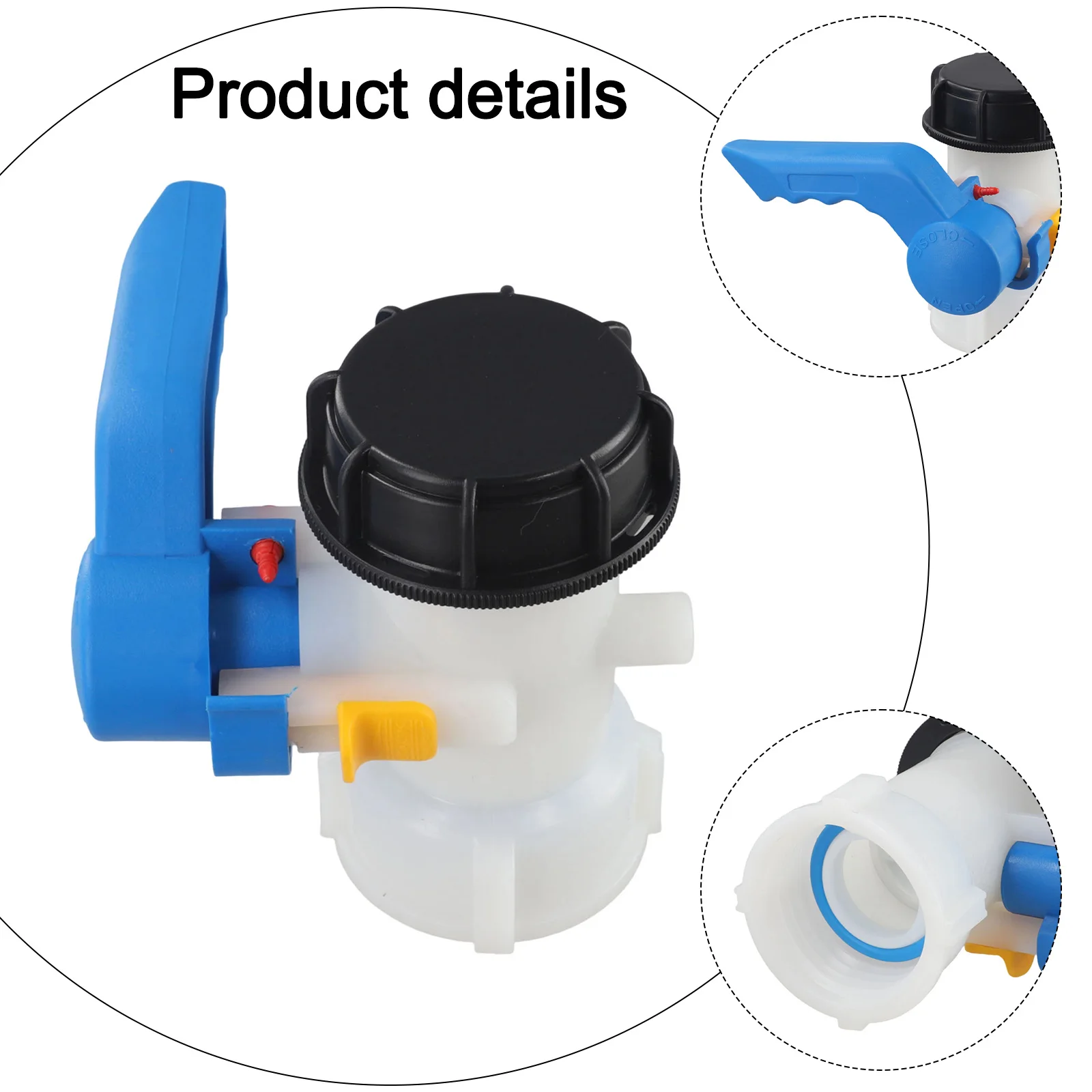 Plastic 60mm Drain Cock Valve with S60x6 Coarse Thread for IBC Container Fluid Control and Liquid Dispensing Applications