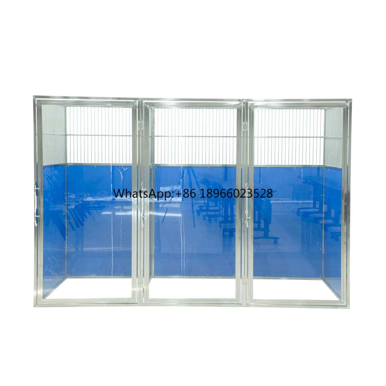 MULTI-UNIT Stainless steel /tempered glass DOG RUNS & KENNELS Dog boarding gate kennels with HDPE panels