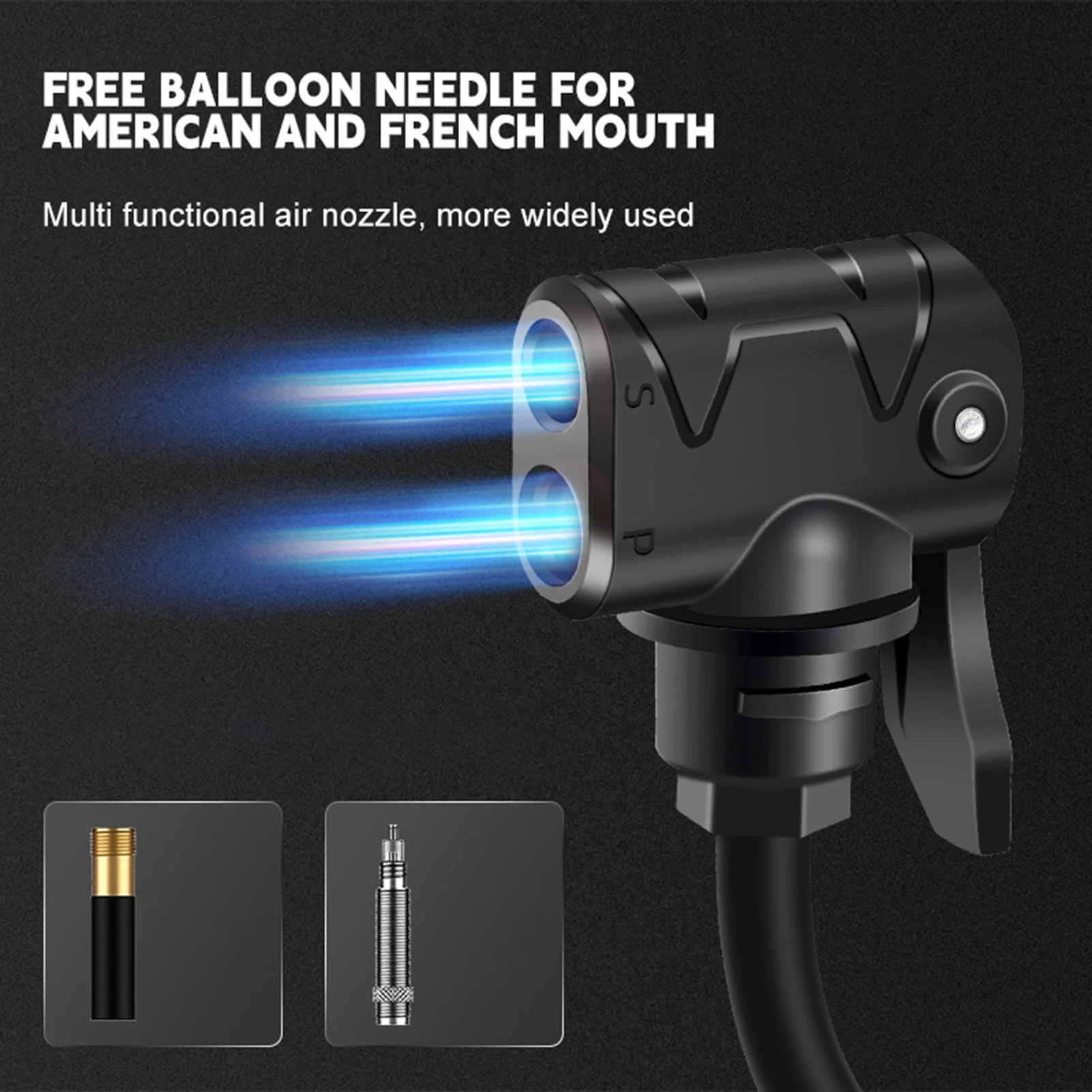 مضخة إطار الدراجة بتصميم عالمي أمريكي فرنسي عالي الضغط لألعاب السيارات الكهربائية على كرة الدراجة #5