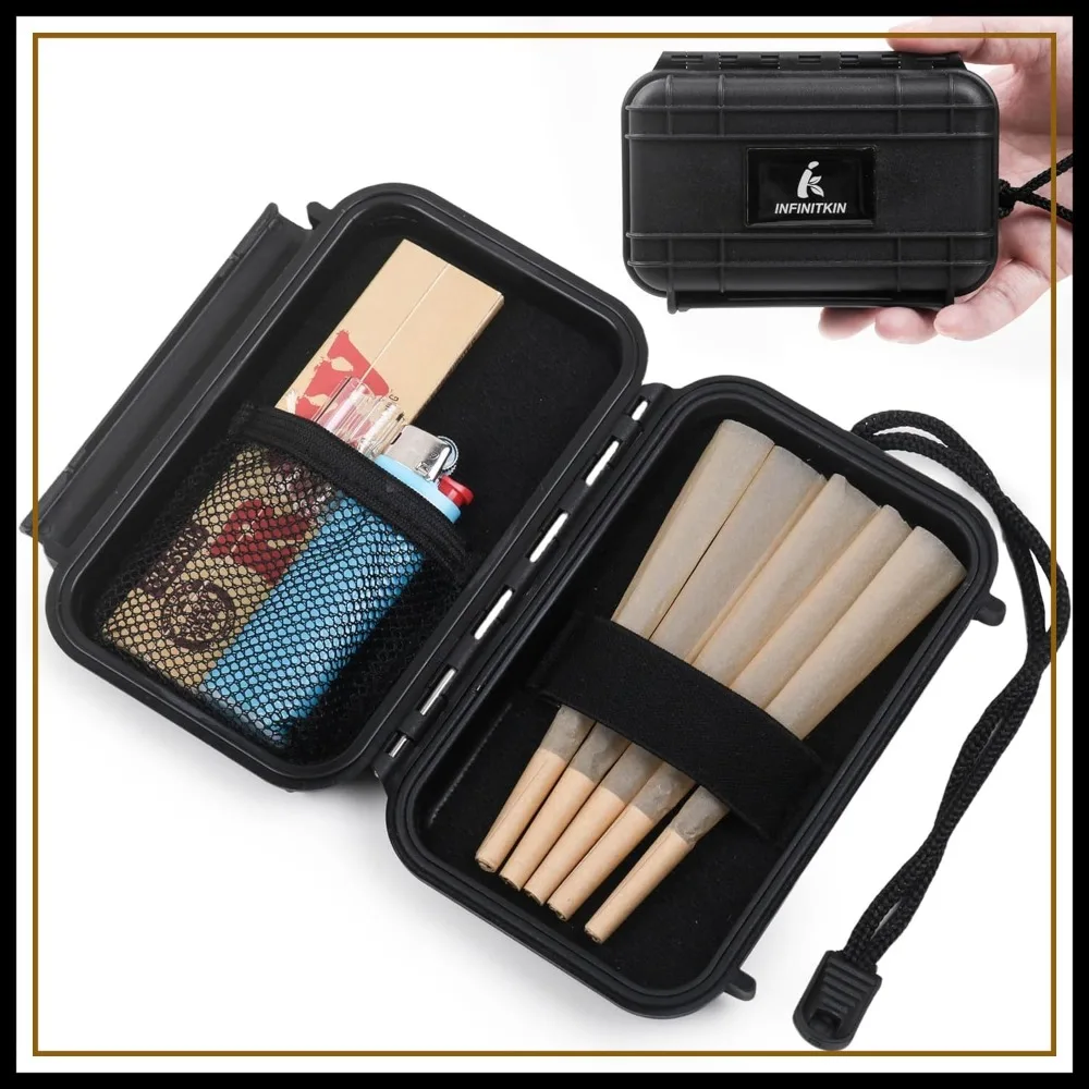 

Smell Proof Storage Box & Pre Roll Case – Airtight, Waterproof, Portable for Travel, Camping & Hiking