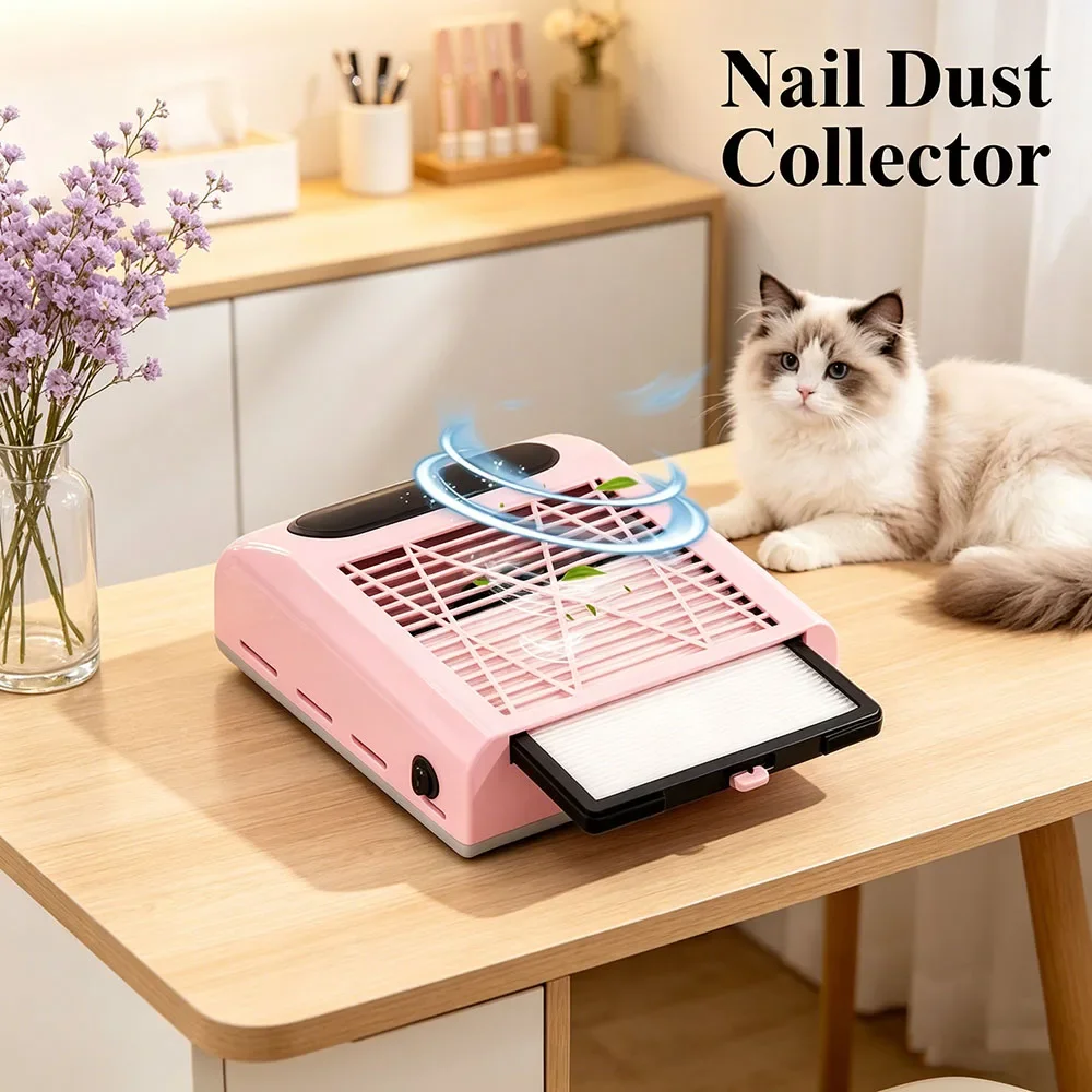 

60W Powerful Double Use Nail Dust Collector Retractable Elbow Design Nail Dust Extractor Fan With Tube