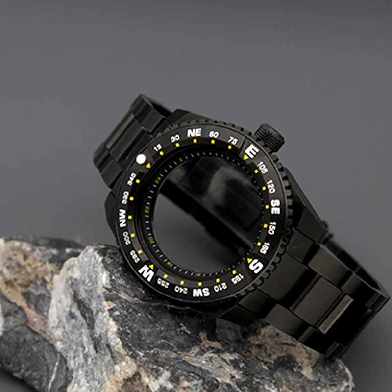 

Mod New Black Watch Case King Samurai PROSPEX Series Bracelet Band For 4R35 4R36 NH35 NH36 Automatic Sapphire Glass 200M