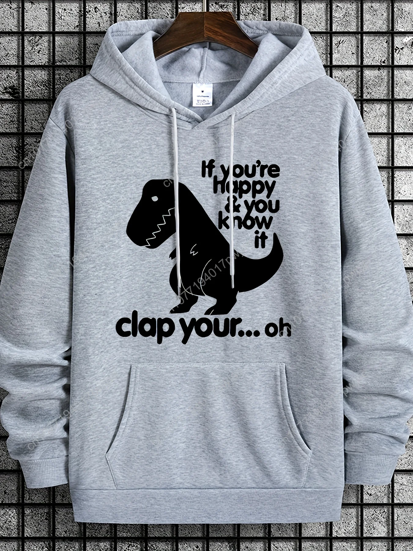 Sweat à capuche imprimé graphique Unique Dinosaur Humor – Sweat à capuche tendance pour hommes – Sweat-shirt à capuche confortable, tendance et polyvalent à manches longues