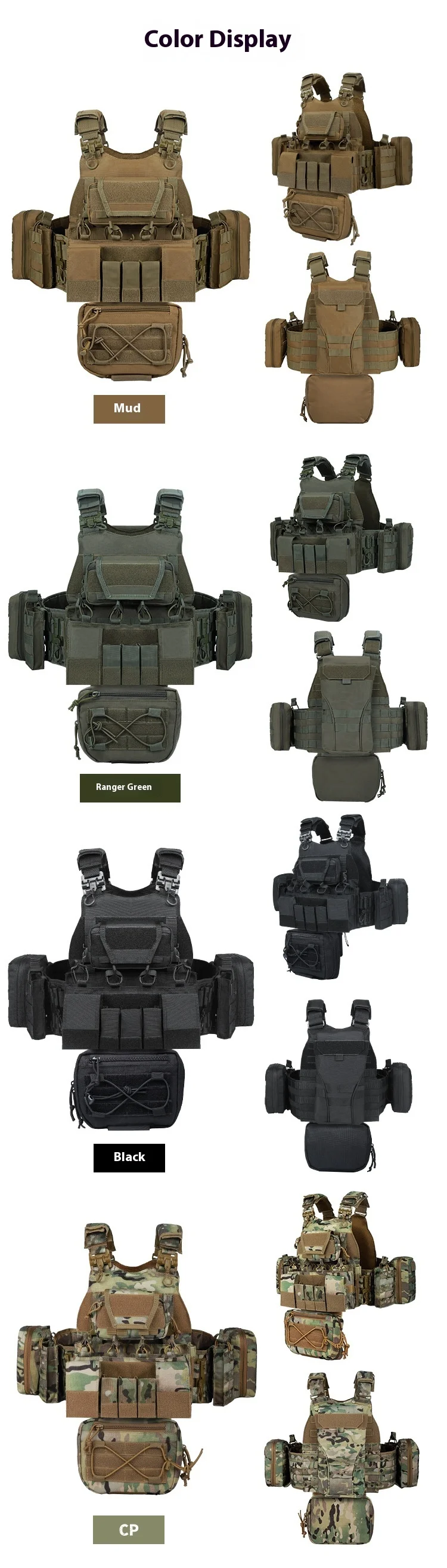 Tactical Vest 8832 - Quick Disassembly Full Protection Vest - Laser-Cut Outdoor Hunting Style Black Outdoor Equipment Vest
