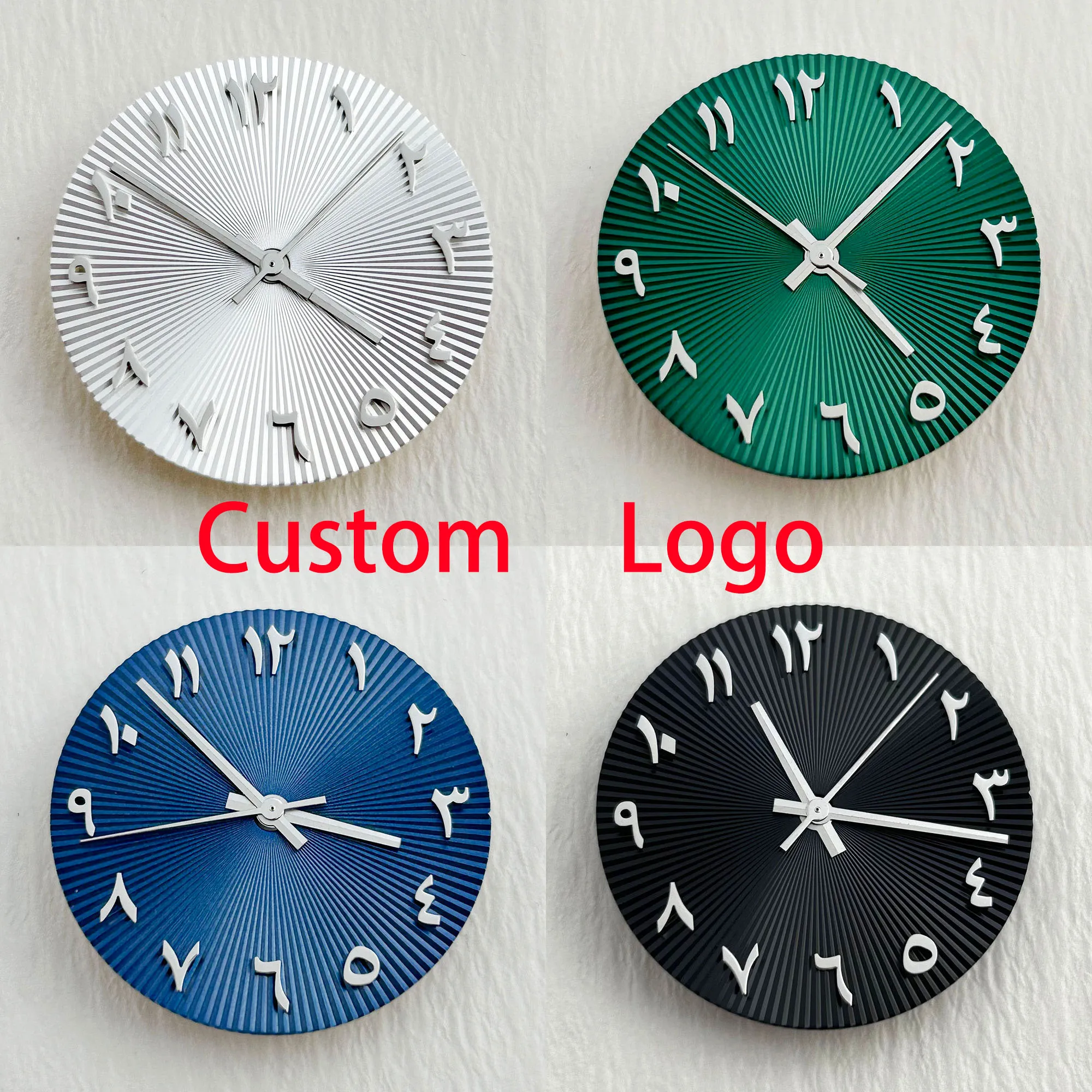 Arabic numeral watch dial non luminous ripple dial suitable for N H 3 5/ N H 3 6 movement watch accessories watch repair tool