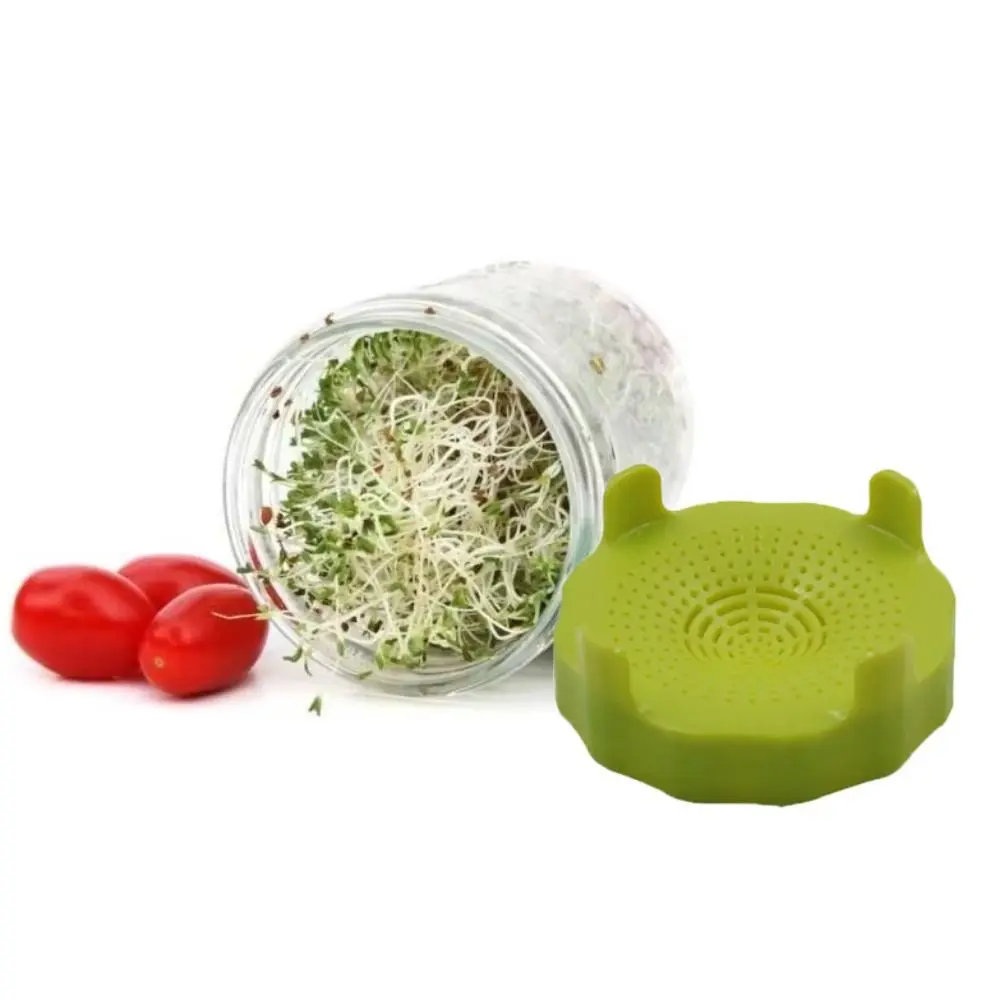 2pcs Homemade ABS Mason Jar Sprouting Lid Mesh 86mm Vegetable Seed Growing Lid Reusable Filter Cover Fermentation