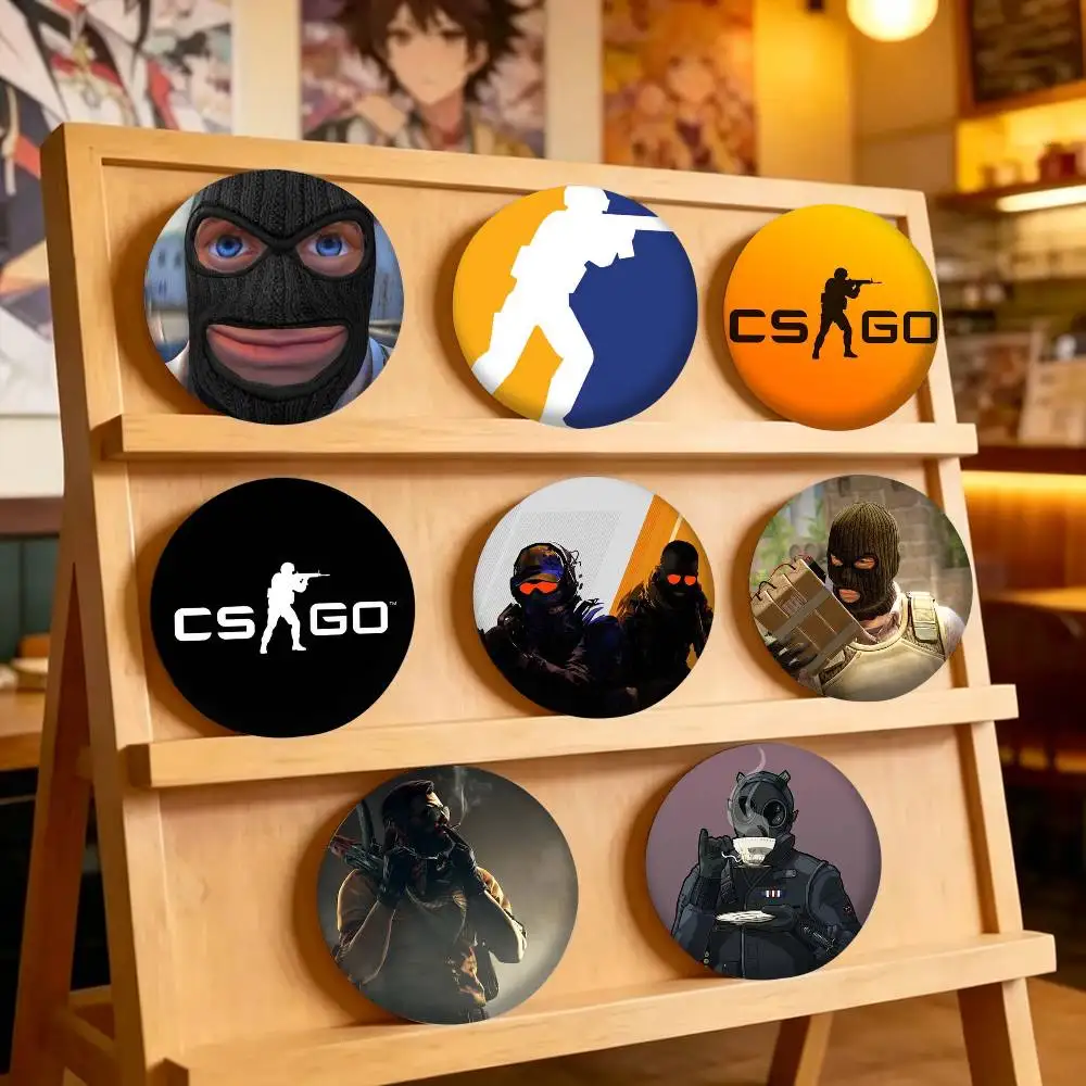 Hot Shooting Game CSGO 25mm 32mm 44mm 58mm 75mm Brooches Badges Pins for Accessories Gift