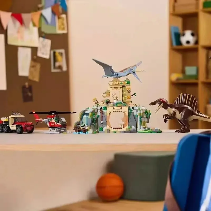 سبينوصور وFengshen الزاحف المجنح المهمة الجوية الإبداعية سلسلة نموذج الأولاد التعليمية ديناصور لغز لعبة هدية الديكور 76976 #3