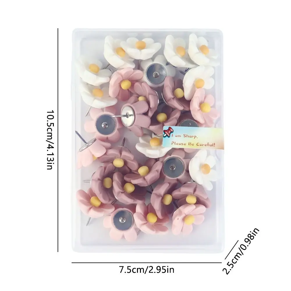 박스 크리에이티브 6 꽃잎 꽃 푸시핀 사진 벽 장식 송진 보드 푸시핀, 재사용 가능한 3D 엄지 압정 학교, 20 개, 30 개, 50 개