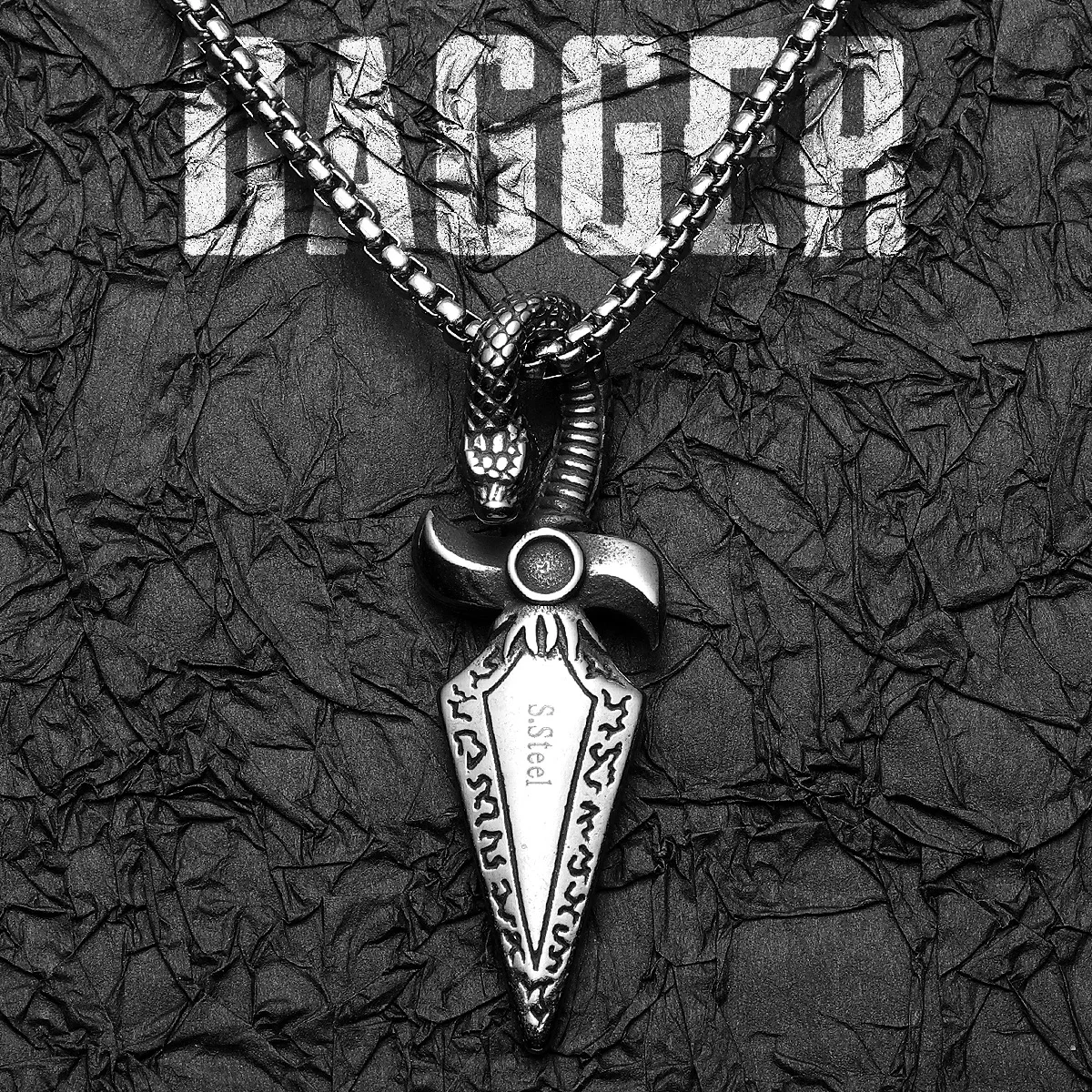 Snake Dagger Stainless Steel Men Necklaces Pendant Chain Punk Stylish For Women Fashion Jewelry Gifts Wholesale Dropshiping