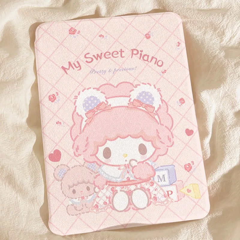 

Kawaii Melody Ipad Acrylic Case for Pro Air 11in Case 2025 A16 11th 10th 9th 10.2in Air4 10.9in Rotating Cover Mini6 Tablet Case
