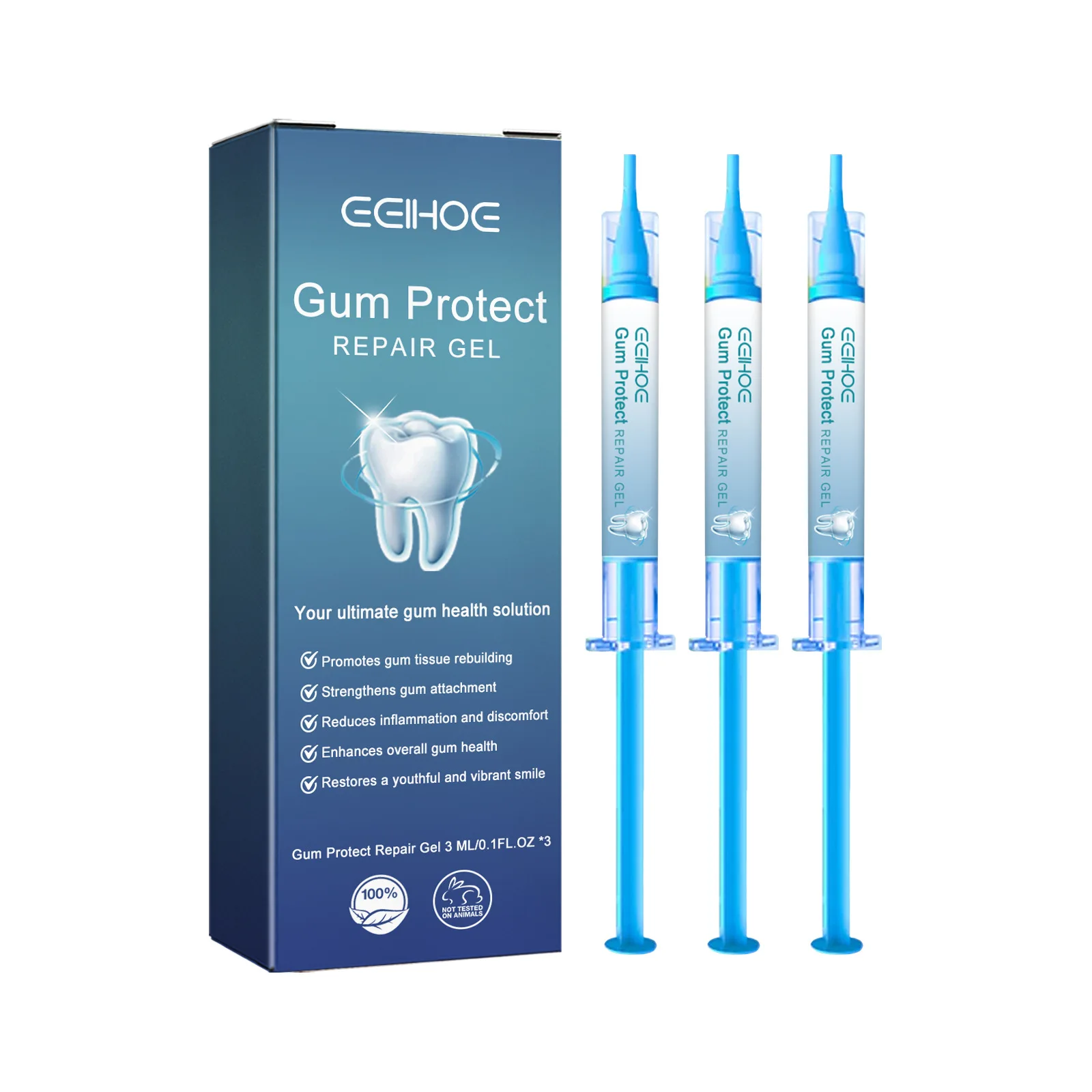 EELHOE Gum Therapy Gel Gum Repair Treatment Remove Plaque Stains Serum Teeth Whitening Gel Fresh Breath Oral Care Essence 3pcs