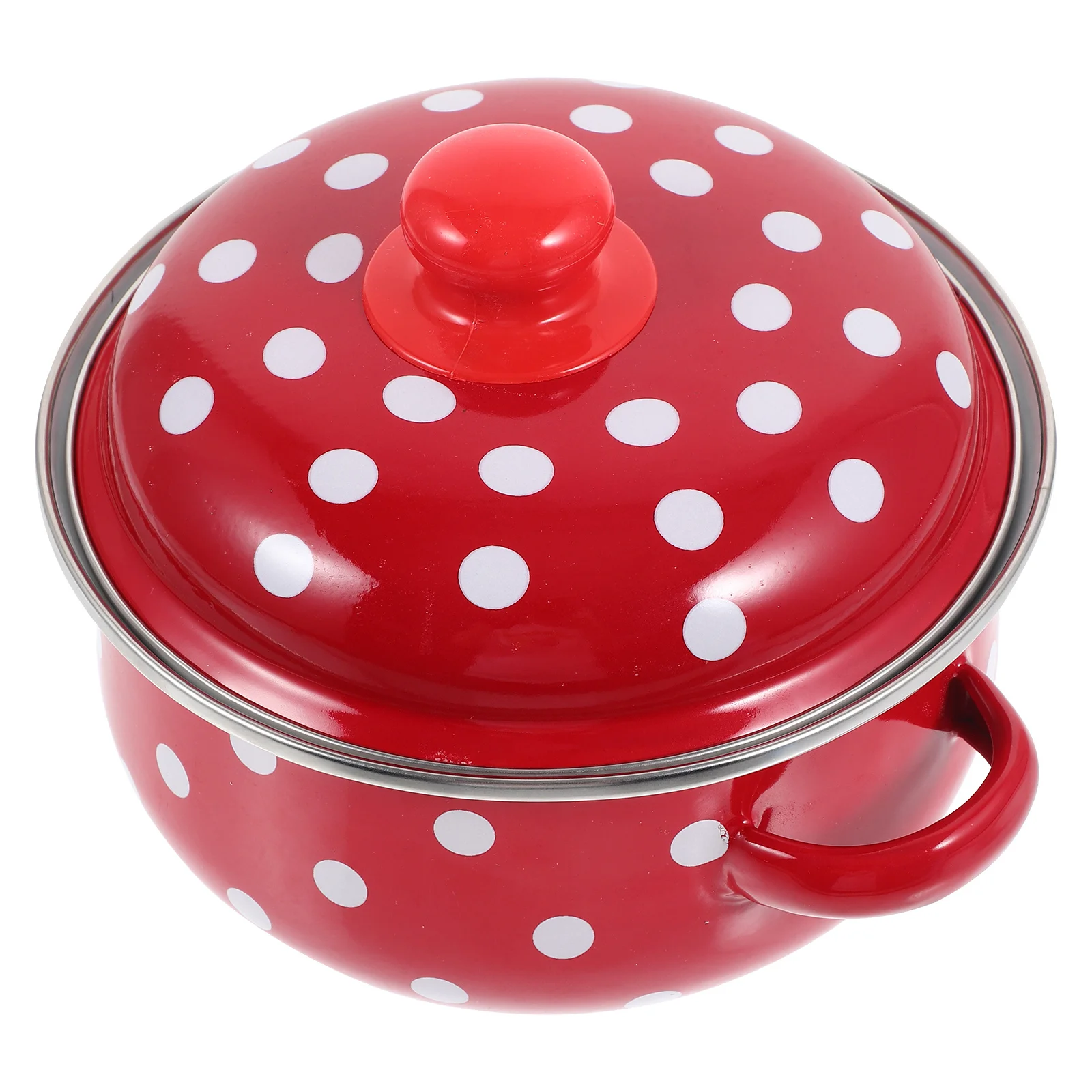 

Ergonomic Handles Enamel Milk Pot for Stovetop Cooking Baby Food Soups Salads and Desserts Stock Pot Kitchen Cookware