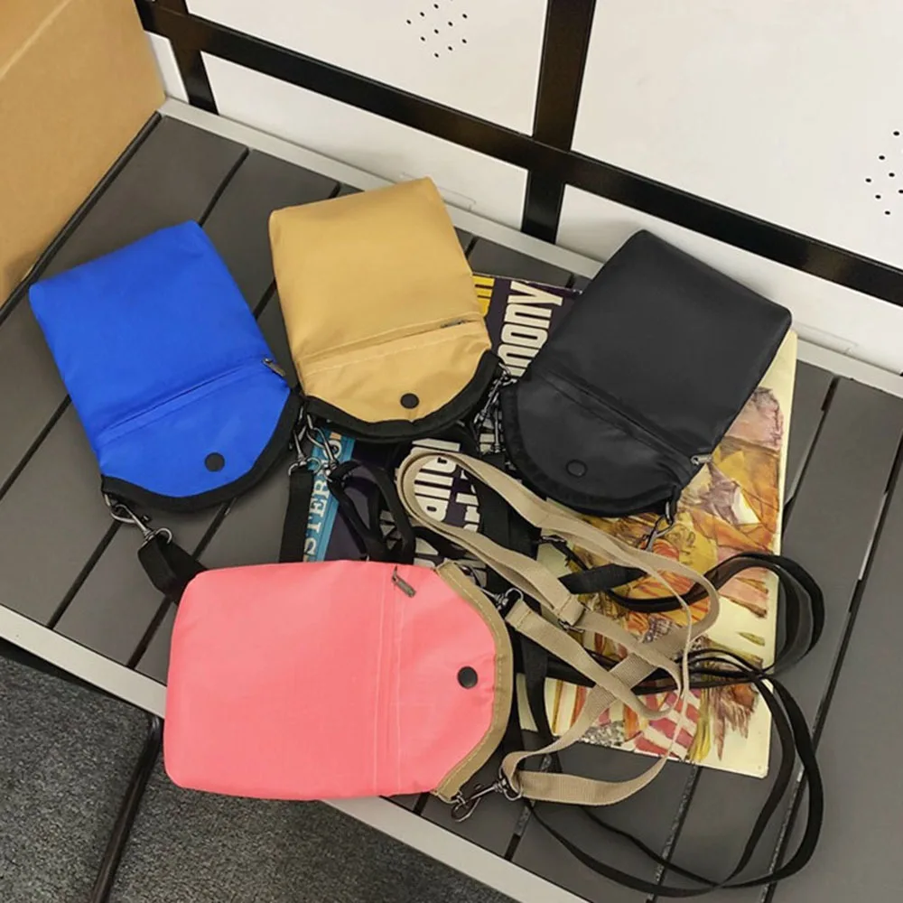 

Casual Nylon Crossbody Bag Large Capacity Japanese Style Mini Square Bag Single Shoulder Adjustable Strap Mobile Phone Bag
