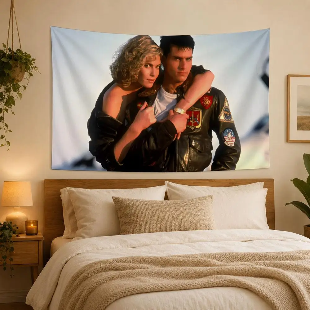 Moive T-Top Gun Tapestry House Bedroom Living Bar Garden Microfiber Decoration Background