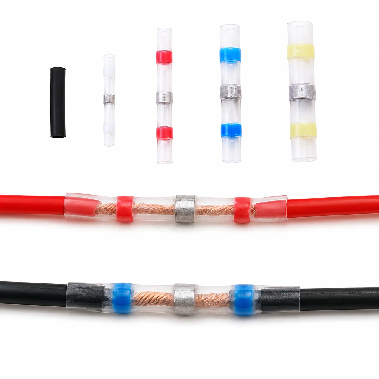 801PCS Heat Shrinkable Solder Sealed Wire Connectors Wire Connector Kit Electrical Terminals, No Soldering Insulated Terminals