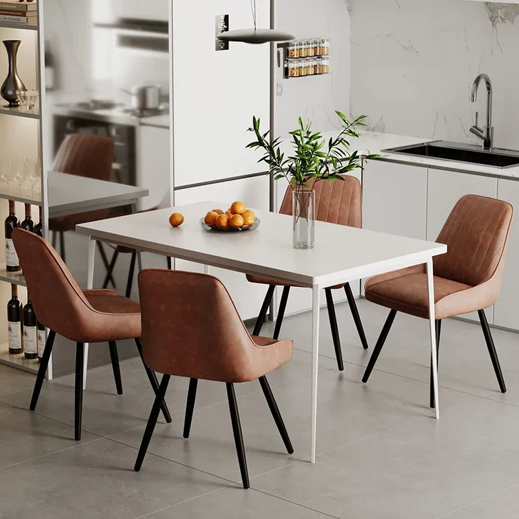 # Middle Century Armloser Accent-Chair Kunstleder Interior Restaurant Esszimmerstuhl #