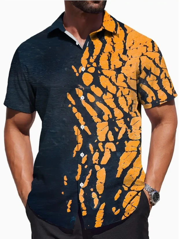 Men's Shirt Short Sleeve Hawaiian Casual Printed Button Shirt Summer Beach Shirt Camping Shirt Short Sleeve Men's Formal Shirt、