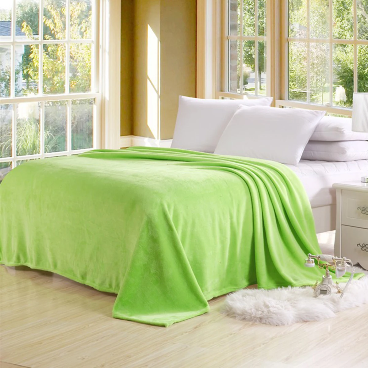 

Premium Flannel Fleece Blanket Bright Design for Winter Camping Backpacking Indoor Use Cozy Warm Bed Throw Comfortable