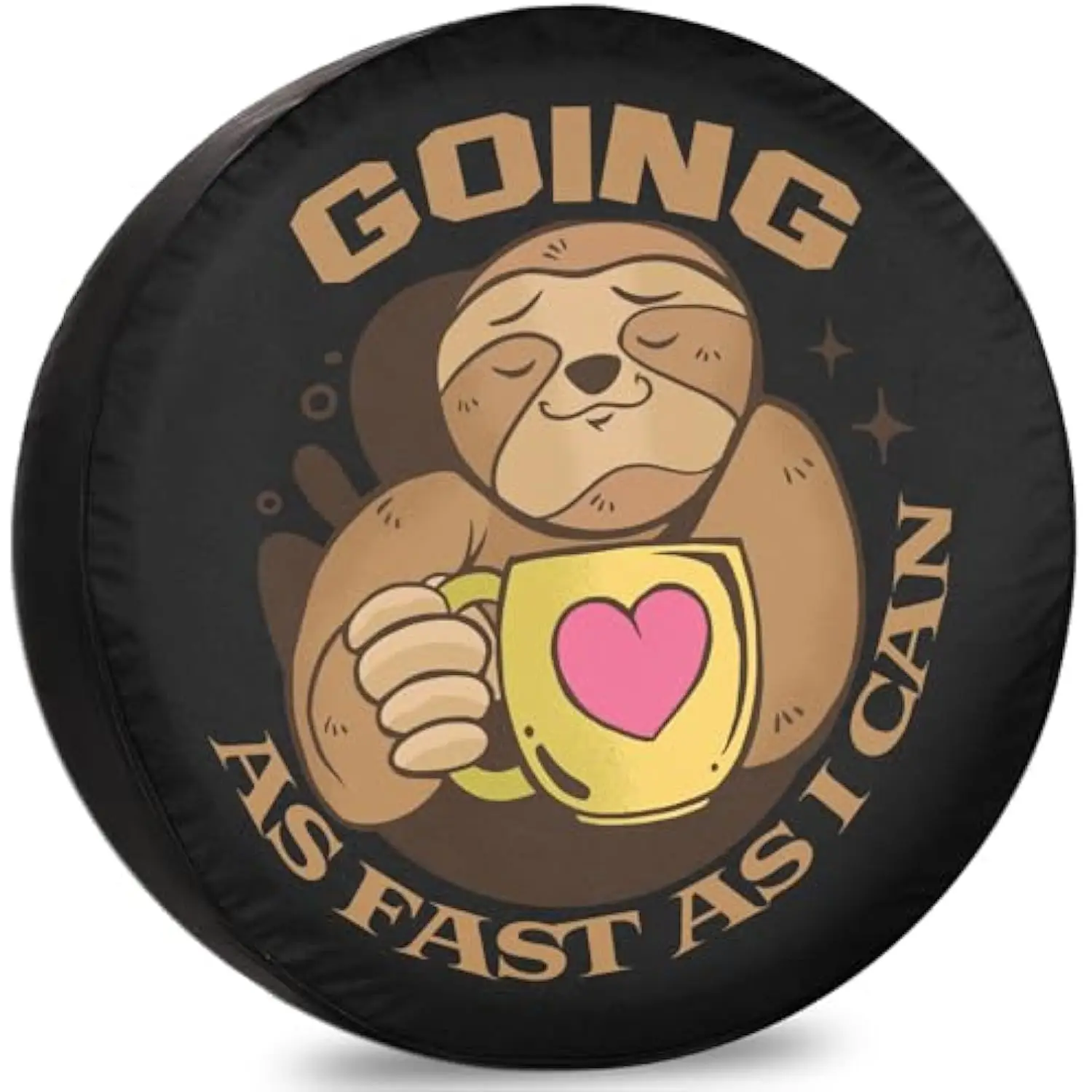 

Sloth Drinking Coffee Tire Cover Weatherproof Spare Wheel Cover for RV Camper Trailer