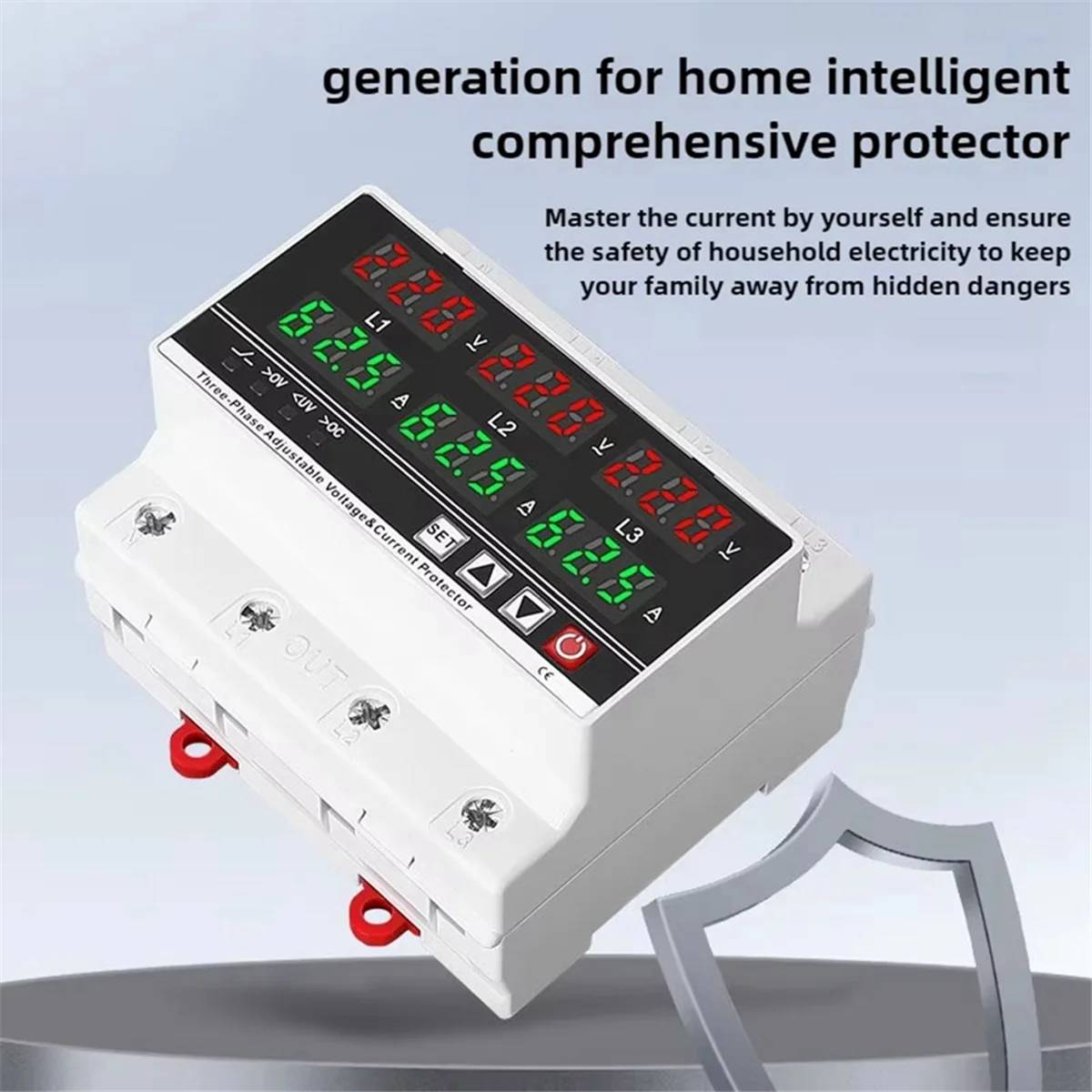 

BOFOP 3-фазная регулируемая защита от повышенного и пониженного напряжения Вольтметр Амперметр Монитор 3P4W Защита от ограничения тока на DIN-рейку 63A