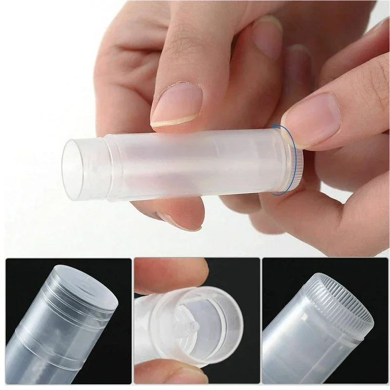 30Pcs 5ml Rotatable Lip Balm Containers Tubes Empty Lip Gloss Tubes Refillable Lipstick Bottles Plastic DIY Lip Gloss Balm Tube