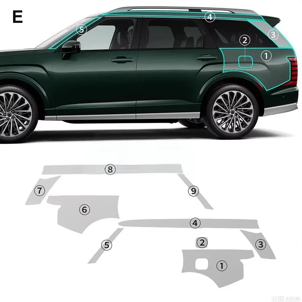 For Hyundai Palisade 2026-UP TPU Bumper Hood Pre-cut PPF Clear Paint Protective Film Custom Anti Scratch Self Healing Shield ﻿