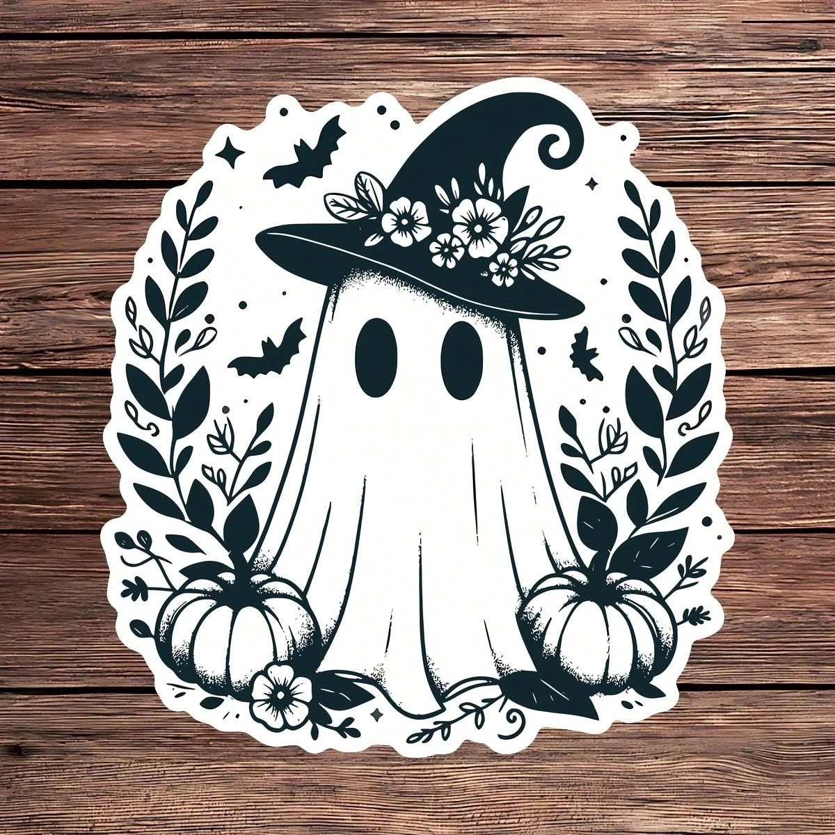 

Я не даю листов, пастельная цветочная наклейка с призраком на Хэллоуин, забавная жуткая каламбур, ромашка, водостойкая виниловая наклейка для ноутбука