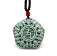 Lantian Jade Bat Lotus Goldfish Pendant Necklace Accessories Jewelry Amulets Green Gifts Women Natural Carved Real Charms