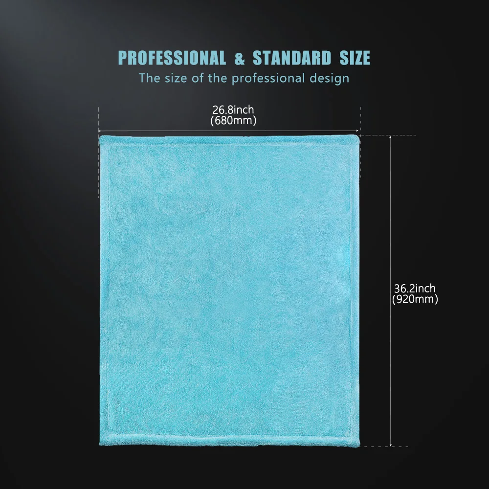 SPTA Aqua Blue Absorbent 70/30 Blend Car Microfiber Drying Towel Scratch Free Twist Loop Cloth 1100 GSM 92*70 CM
