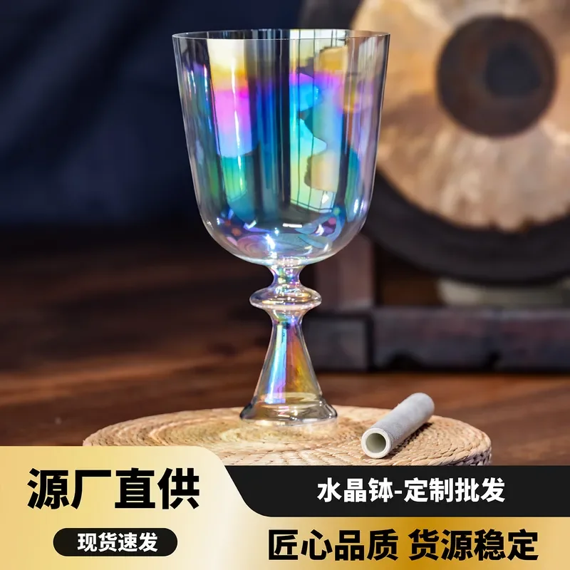 Natural Quartz Crystal Singing Bowl for Yoga Meditation Sound Healing Therapy Handheld Chakra Balancing Instrument SPA