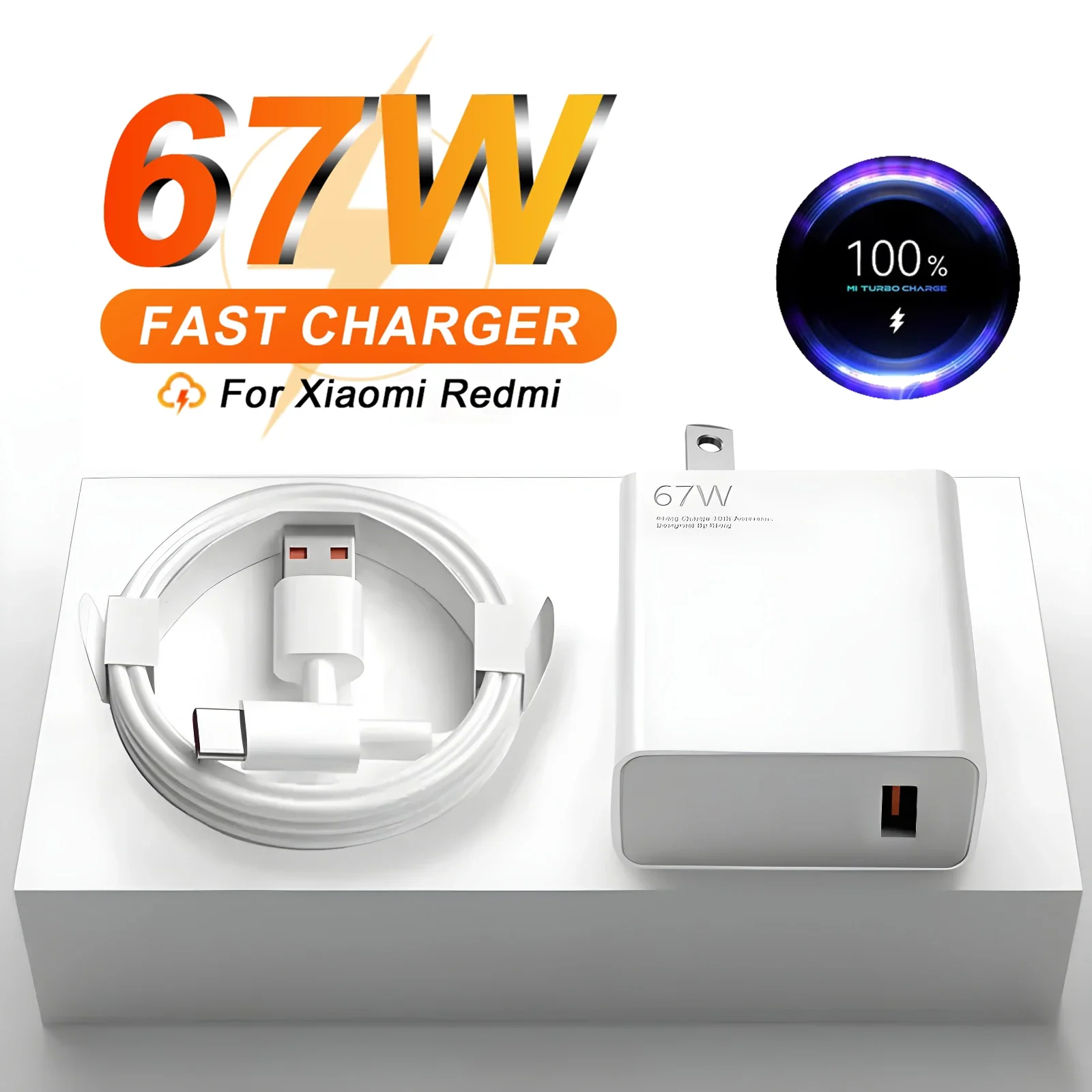 US Plug 6A 67W Ultra Fast Charger dla Xiaomi 10T 11 12 Lite 13T Redmi Note 10 11T 12T 13 POCO X4 X5 F5 Kabel USB do ładowania typu C