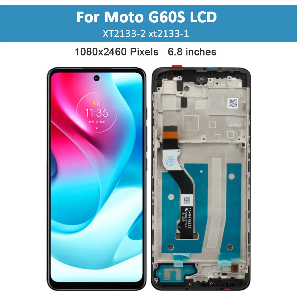 6.8\'\' lcd For Motorola Moto G60S LCD With Frame Touch Panel Screen Digitizer Assambly For Moto G60 S XT2133-2 xt2133-1 Display