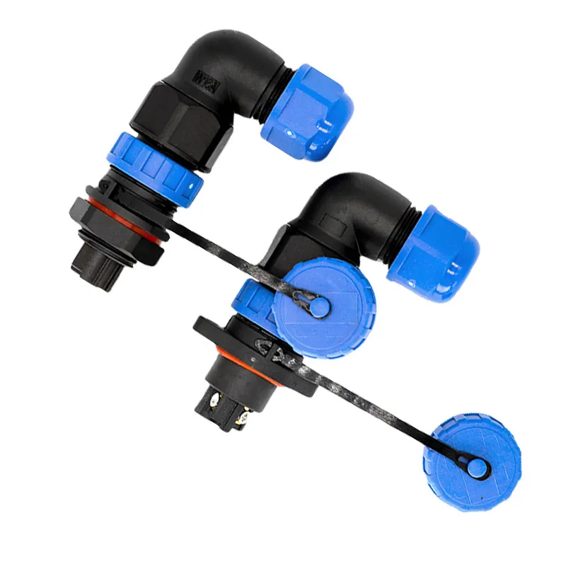 LD16 No-Weld Connector Set 2PIN 20A 3PIN 10A 4PIN 5A Male And Female Panel Fastener Bent Type for Electrical Wiring W16