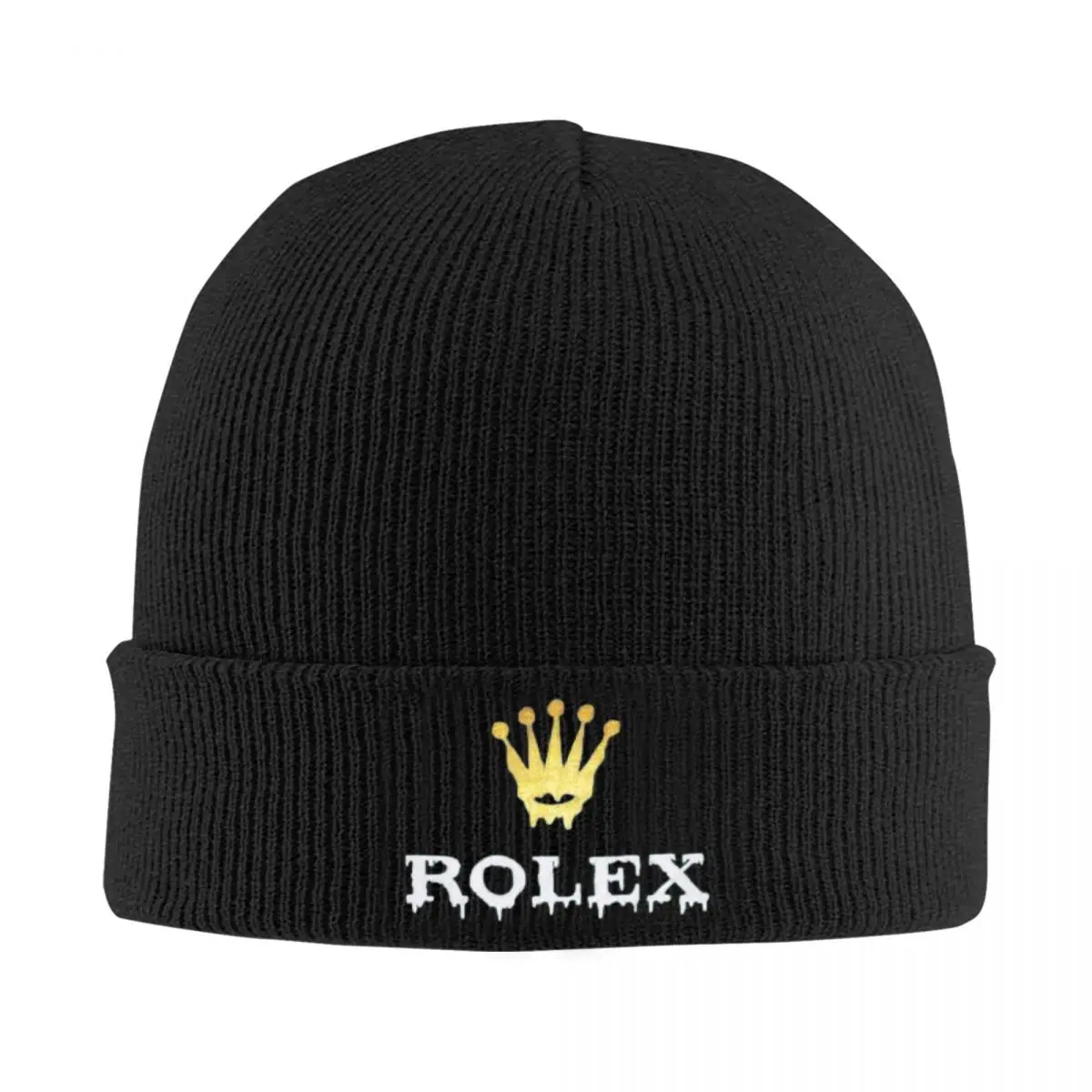 قبعة الخريف والشتاء Skullies Beanies Street R-ROLEX Logo Cap للجنسين من الأكريليك