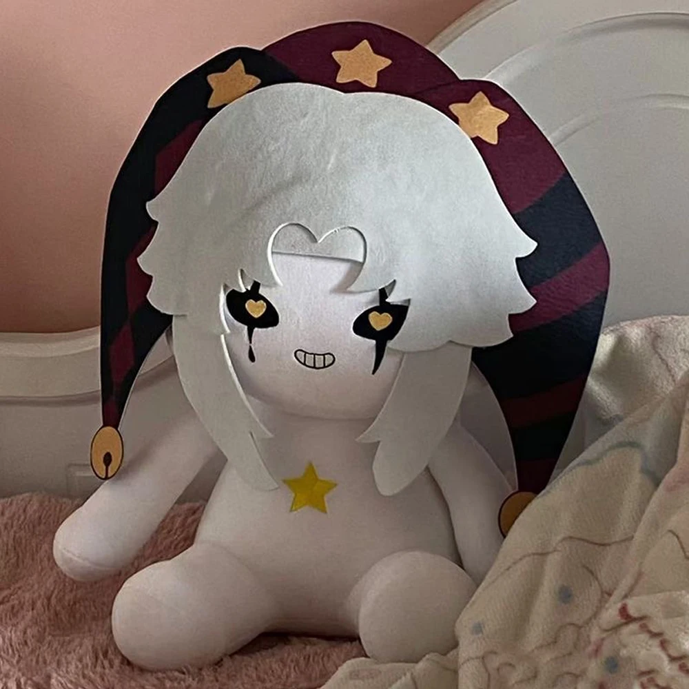 

Большая плюшевая игрушка-подушка 35 см: милые сидячие персонажи циркового аниме-шоу Пьеро и Арлекин, декоративная подушка для дивана, плюшевая кукла