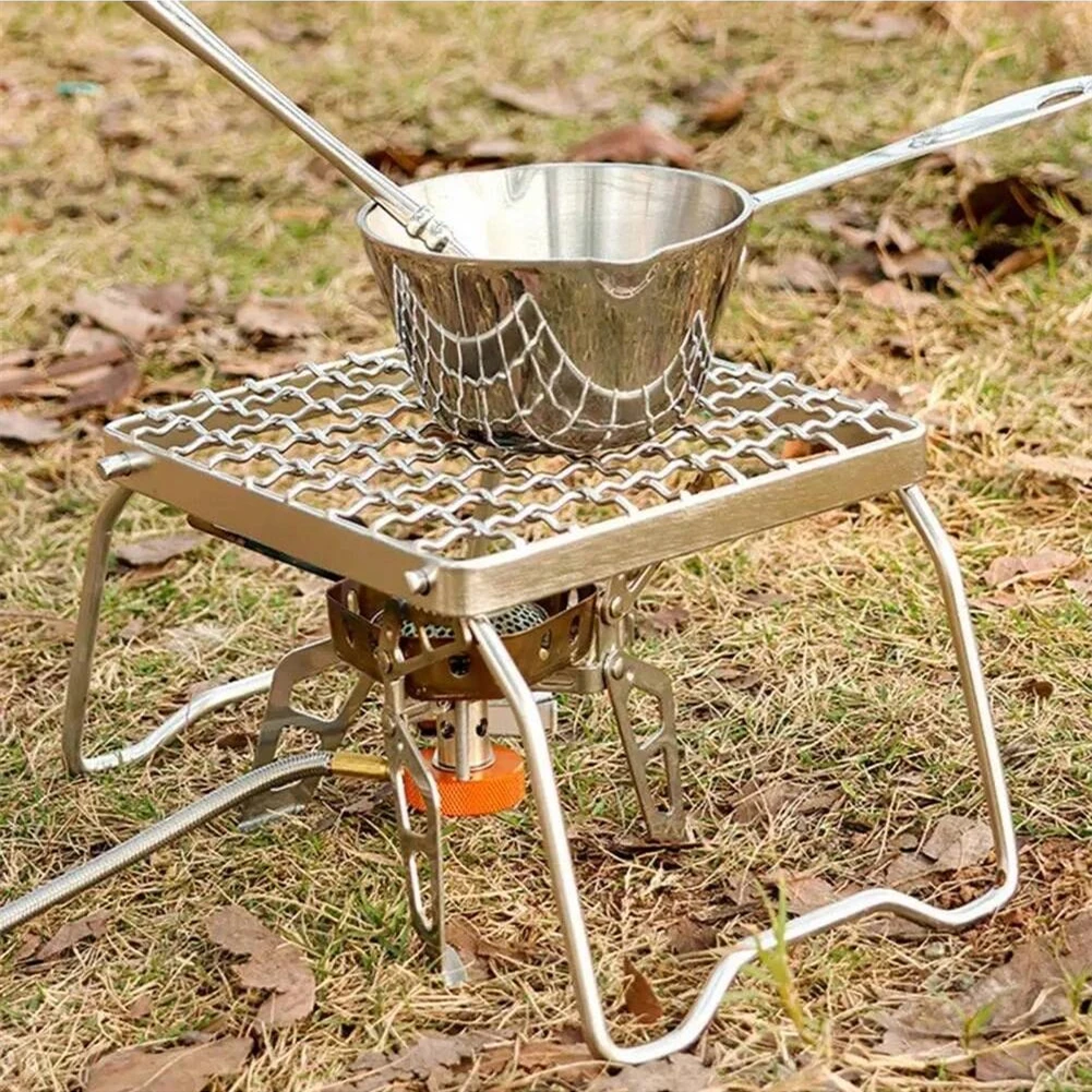 Folding Grill Gas Barbecue Tool BBQ Outdoor Portable Mini Campfire For Camping Picnic Grate Stainless Steel Wood Stove Stand