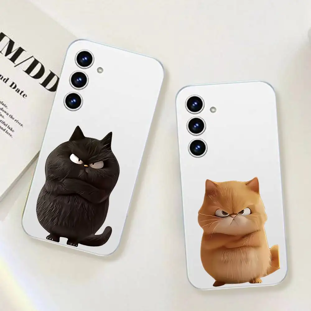 

Funny Cool Cat Phone Case For Samsung Galaxy Transparent Cover A52 A12 A51 S21 Edge S22ULTRA S23 S24 S20LITE Plus Ultra