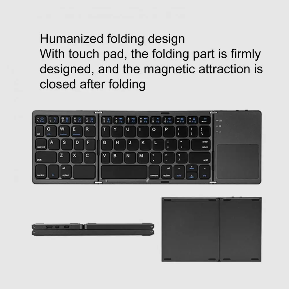 Foldable Wireless Keypad  Convenient Universal 63 Keys  Three System Bluetooth-compatible Keyboard