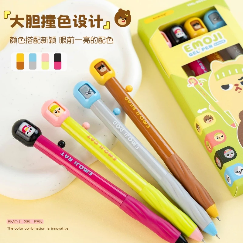 

Fun Face Changing Pen Press Type Neutral Pen Student High Looks Decompression And Problem-Solving Pen Cs Head Quick Drying