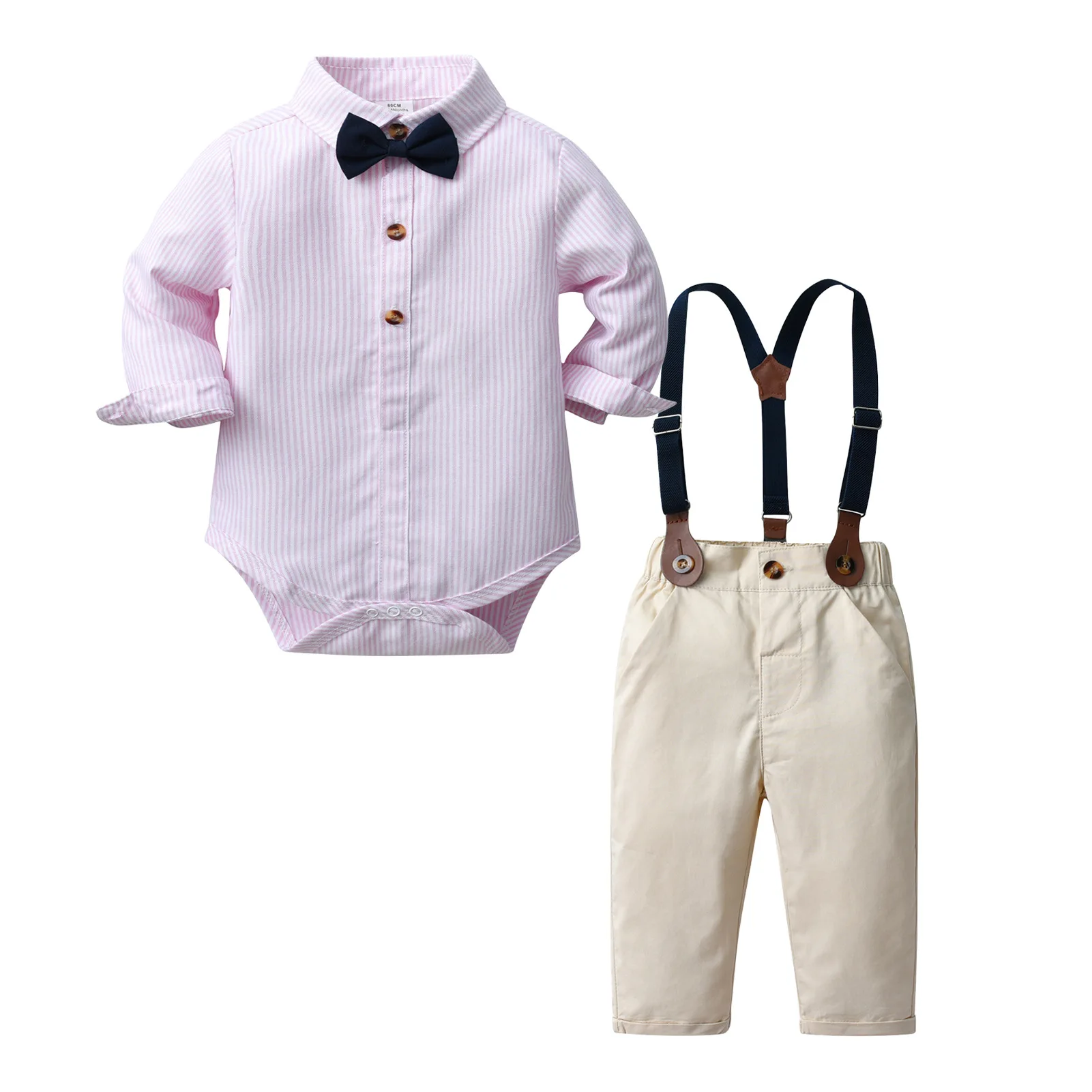 Fashion Baby Boy Summer Clothes Outfits Infant Baby Boy Gentleman Suit Bow Tie Bodysuit Pants Belt Comfy Outfit Set