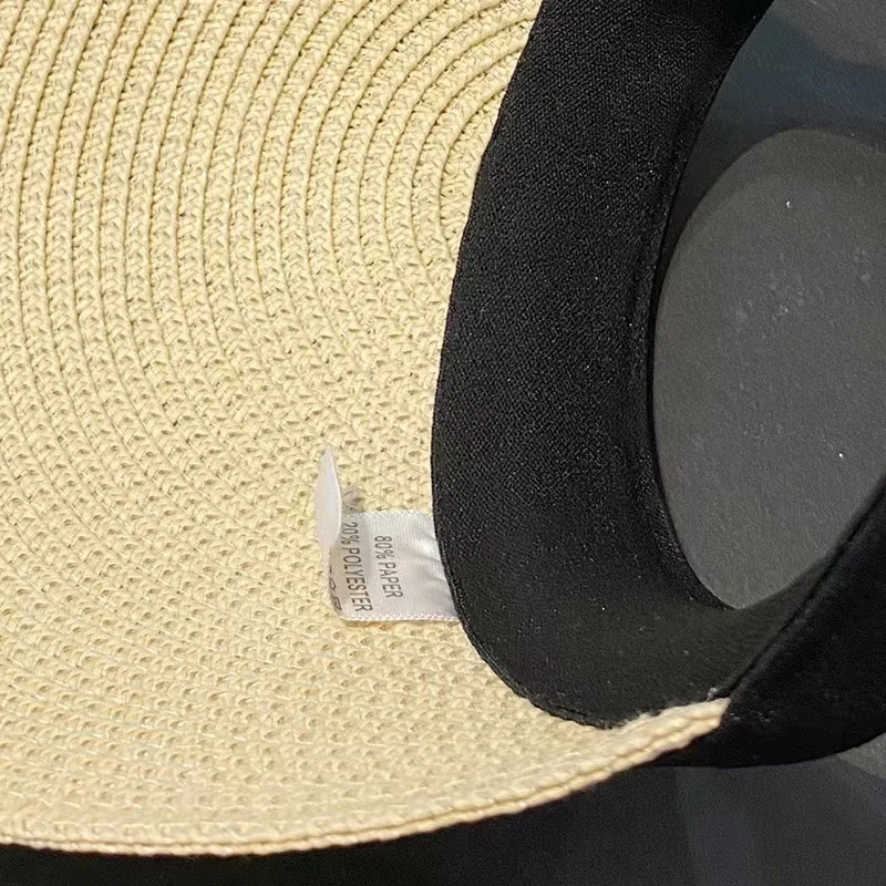 Neue Sommer leere Top Bast Strohhut Frauen Outdoor-Reise Strand Sonnencreme Anti-UV-Reiten Sonnenhut Mädchen große Krempe Bogen Visier Kappe – Detail 15