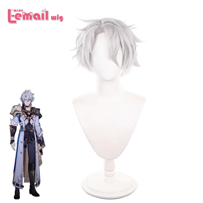 

Парик L-email, синтетические волосы, игра Honkai Star Rail Phainon, парик для косплея, 32 см, короткие серебристо-серые парики для косплея, термостойкий парик